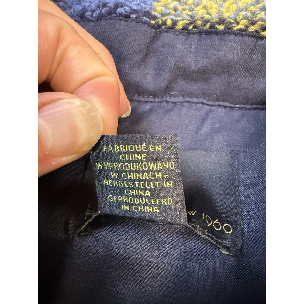 House Of‎ Harlow 1960 Cropped Jacket Flannel Shacket | Blue Yellow | Size Medium - Picture 7 of 16
